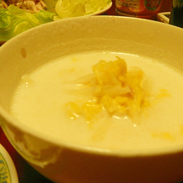 ぽかぽか　白菜とツナ缶のミルクスープ